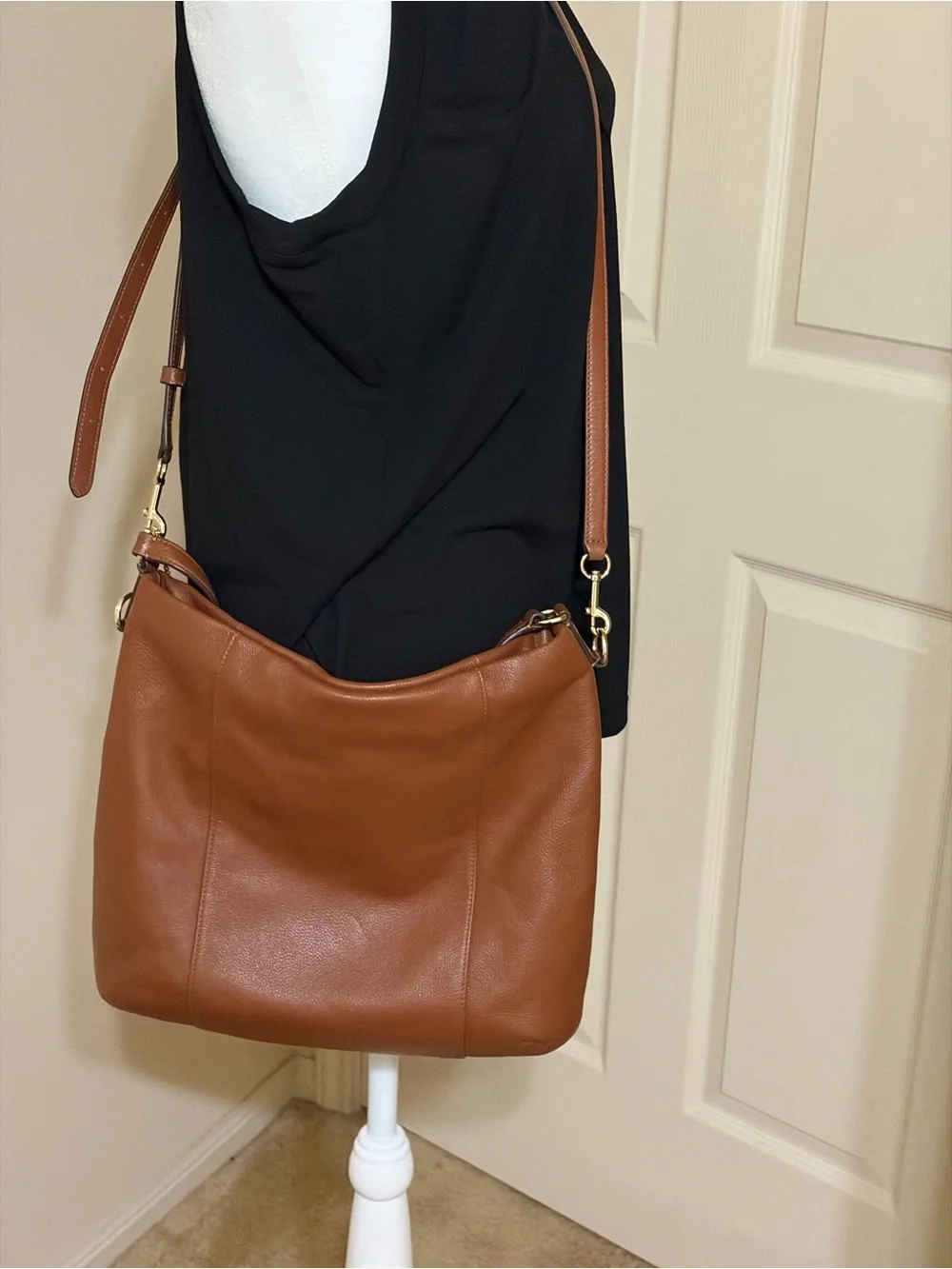 Coach Brown Pebbled Leather Crossbody Bag
